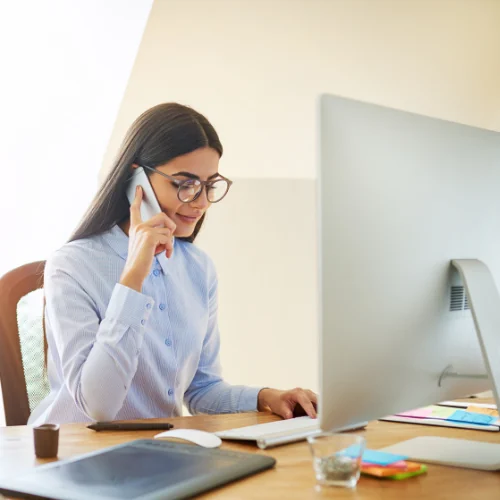 A business owner reviewing call tracking results from their Google listing